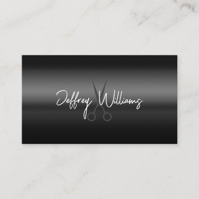 Carte De Visite Dark elegant minimalist hairstylist  (Devant)