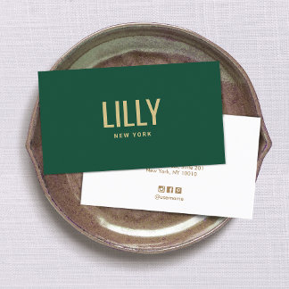 Carte De Visite Dark Green Bold Typographie moderne