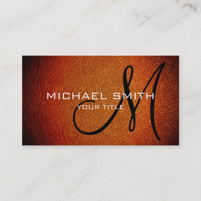 Carte De Visite Dark orange leather (Devant)