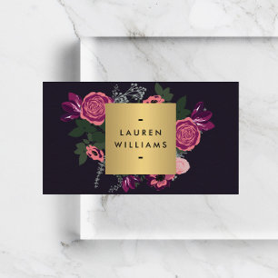 Carte De Visite Dark Vintage Floral Motif Luxe Designer II