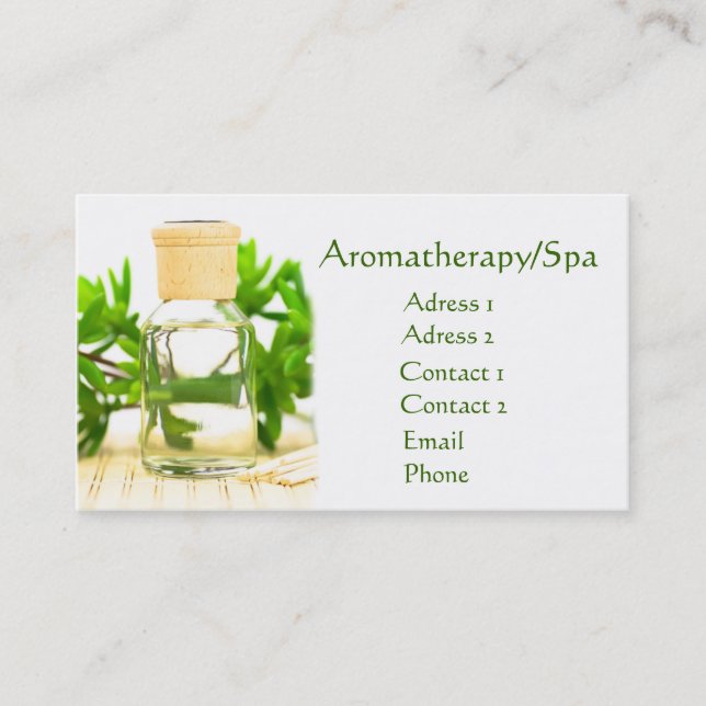 Carte de visite d'aromathérapie/spa (Devant)