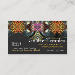 Carte de visite d'art du temple fractal doré