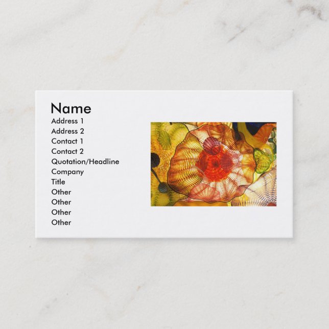 Carte de visite d'art en verre (Devant)