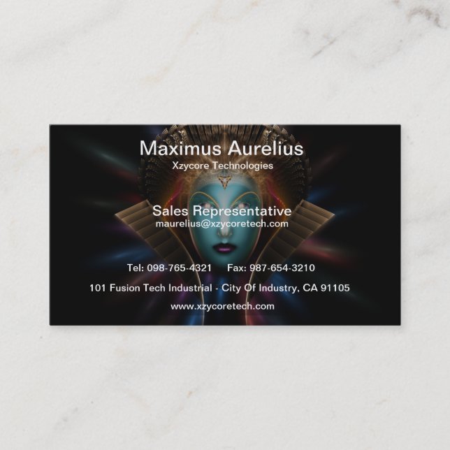 Carte de visite d'art fractal de la reine Riddian (Devant)