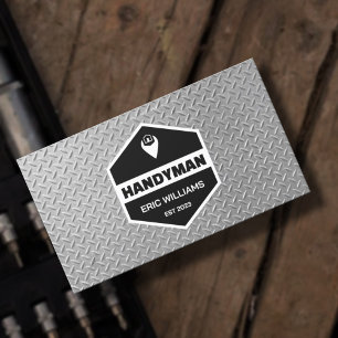 Carte de visite d'artisan avec texture de métal es