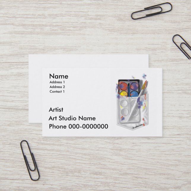 Carte de visite d'artiste (Devant/Arrière en situation)