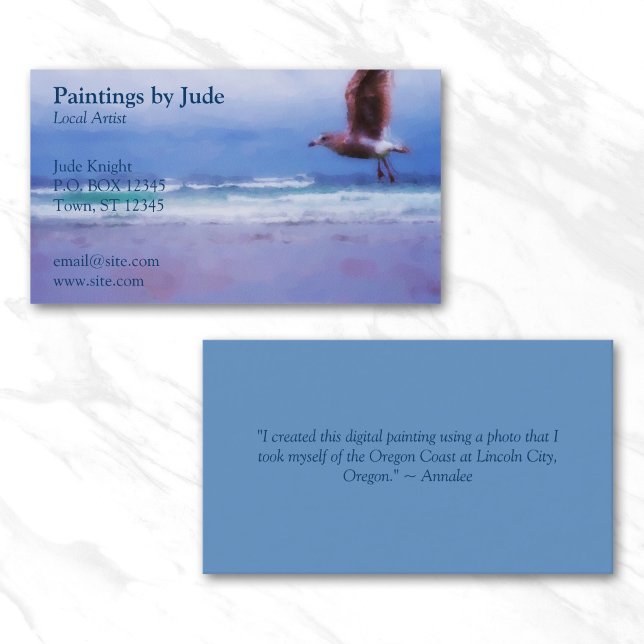 Carte de visite d'artiste (Artist Business Card - Add an image of your own artwork or painting.)