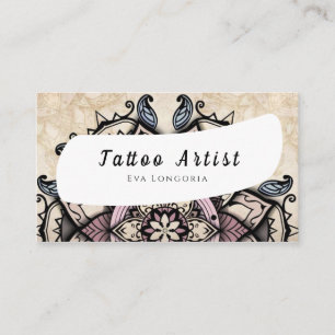Carte de visite d'artiste de tatouage
