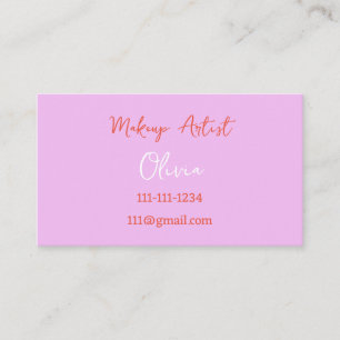 CARTE DE VISITE D'ARTISTE EN MAQUILLAGE ROSE