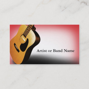 Carte de visite d'artiste guitariste rouge