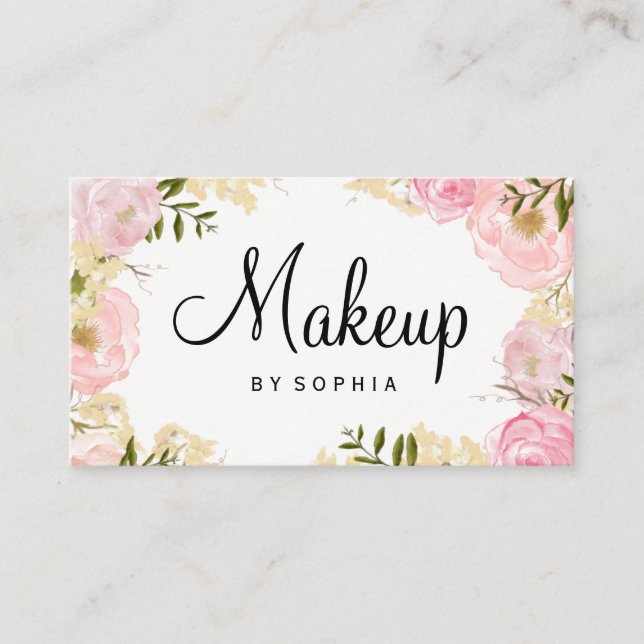 Carte de visite d'artiste maquillage moderne flora (Devant)