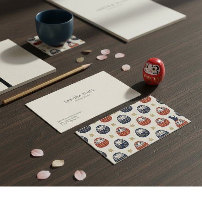 Carte De Visite Daruma & Hidden Cat Business Cards (Créateur téléchargé)