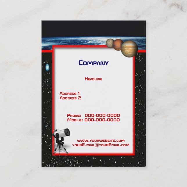 Carte de visite d'astronomie (Devant)