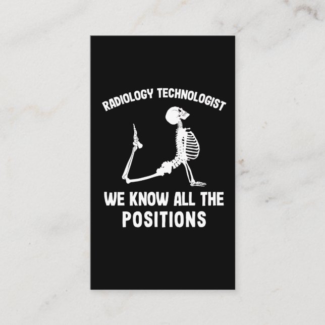 Carte De Visite Date A Rad Tech Radiologue Skeleton Radiology (Devant)