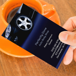 Carte de visite d'atelier de carrosserie automatiq