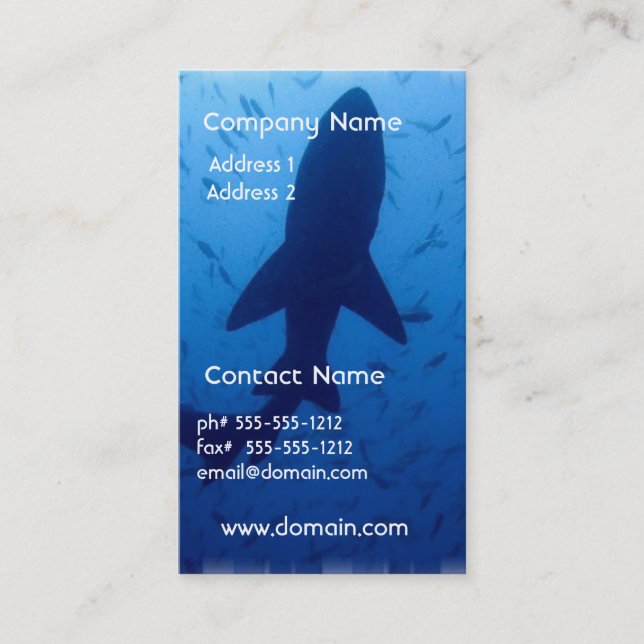 Carte de visite d'attaque de requin (Devant)