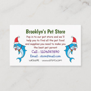 Carte De Visite Dauphin mignon avec dessin animé du chapeau du Pèr