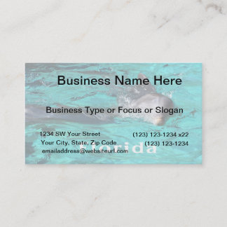 Carte De Visite dauphin sortant de l'eau claire turquoise
