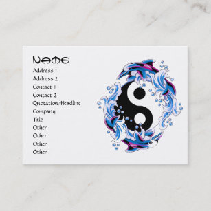Carte De Visite Dauphins frais de Yin Yang de symbole de tatouage