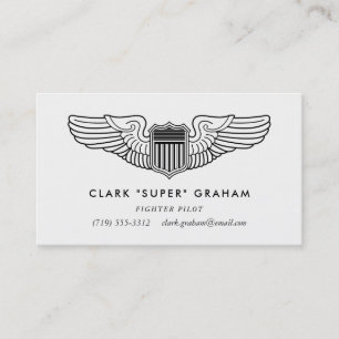 Carte de visite d'aviateur professionnel de Pilot