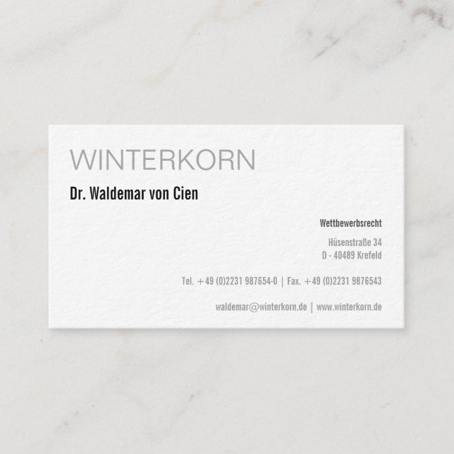 Carte de visite d'avocat (Devant)