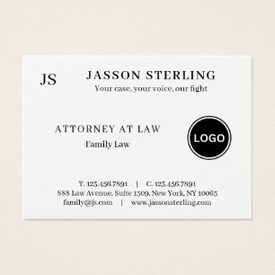 Carte de visite d'avocat avec logo personnalisé