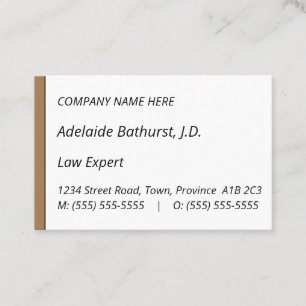 Carte de visite d'avocat modeste et minimal
