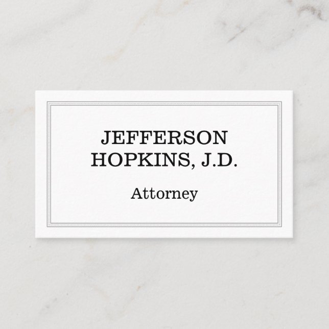Carte de visite d'avocat propre et professionnelle (Devant)