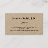 Carte de visite d'avocat simple