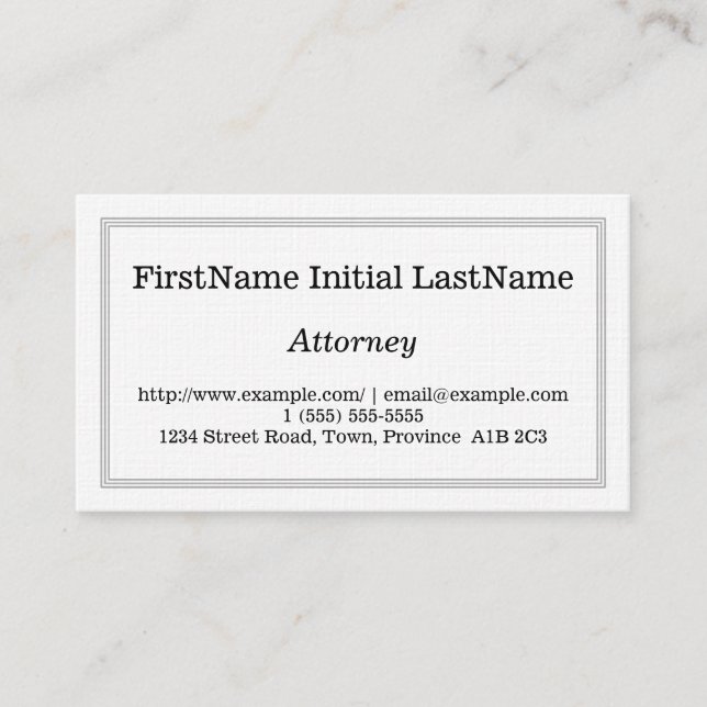 Carte de visite d'avocat simple et personnalisable (Devant)