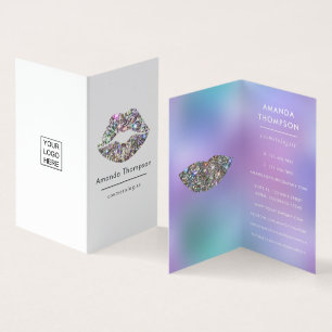 Carte De Visite Dazzling Faux Parties scintillant Lips maquillage