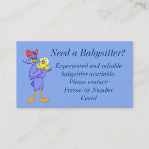 Carte de visite de babysitter