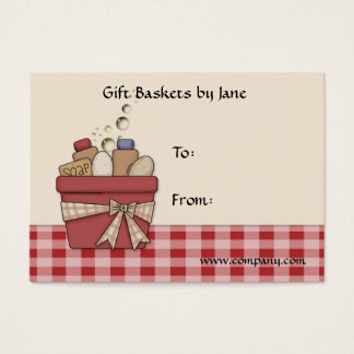 Carte de visite de balise de panier cadeau