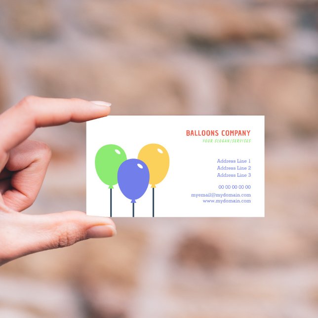 Carte de visite de ballons colorés (Colorful Balloons Business Card)