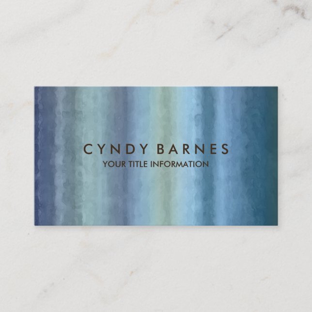 Carte de visite de bande d'aquarelle bleu (Devant)