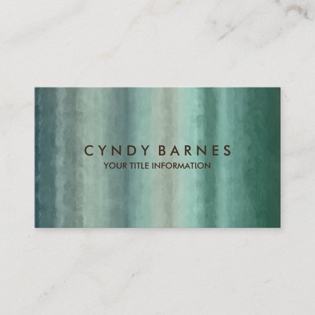 Carte de visite de bande d'aquarelle verte (Devant)