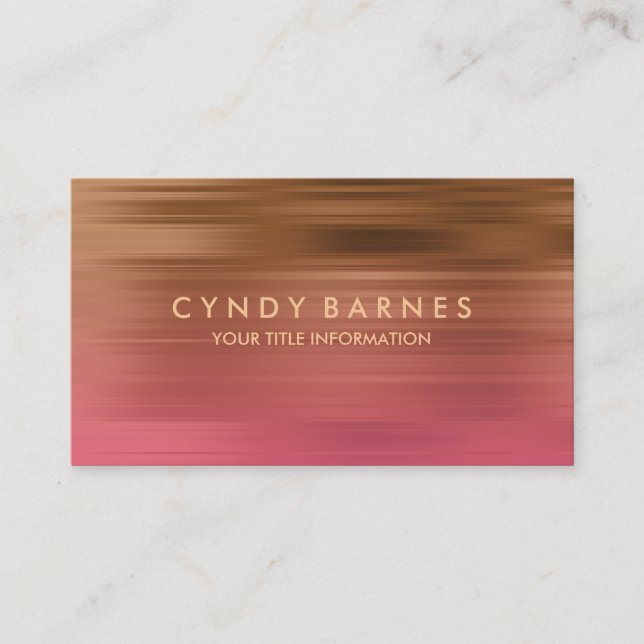 Carte de visite de bande rose et cuivre (Devant)