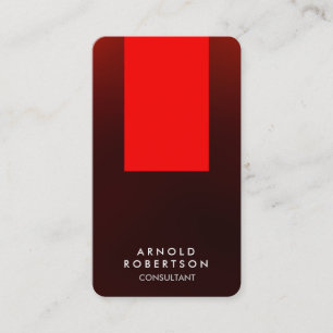 Carte de visite de bande rouge Brown arrondi coin
