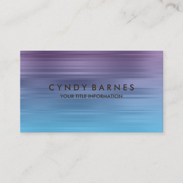 Carte de visite de bande violet et turquoise (Devant)