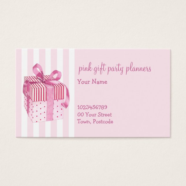 Carte de visite de bandes GIft roses (Devant)