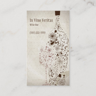 Carte de visite de bar à vin Vintage sur mesure