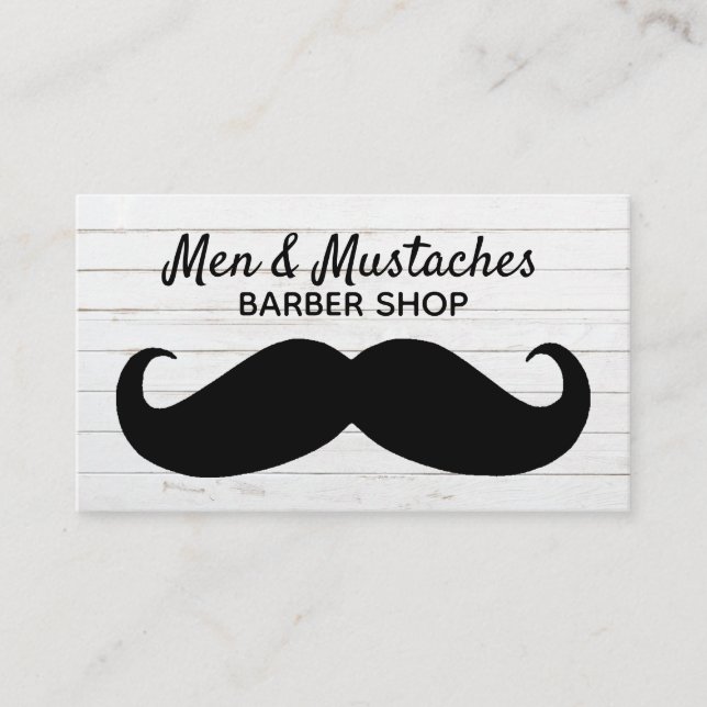 Carte de visite de BarberThemed de moustache (Devant)