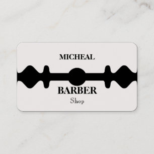 Carte de visite de barbier à lame or Razor simple