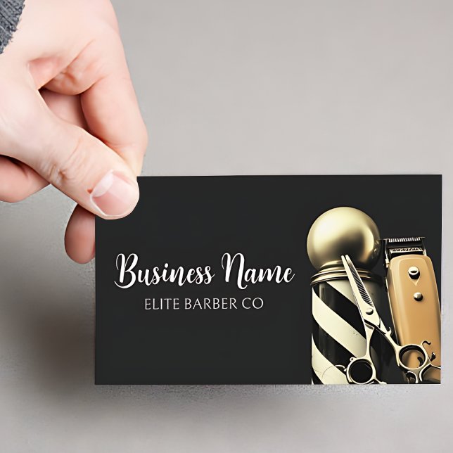 Carte de visite de barbier moderne avec texte modi (Modern Barber Business Card)