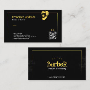 Carte de visite de barbier senior styliste Black G