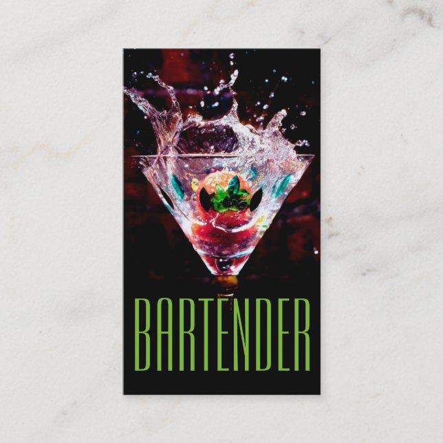 Carte de visite de barman de vie nocturne (Devant)