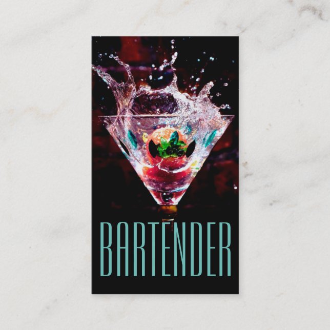 Carte de visite de barman de vie nocturne (Devant)