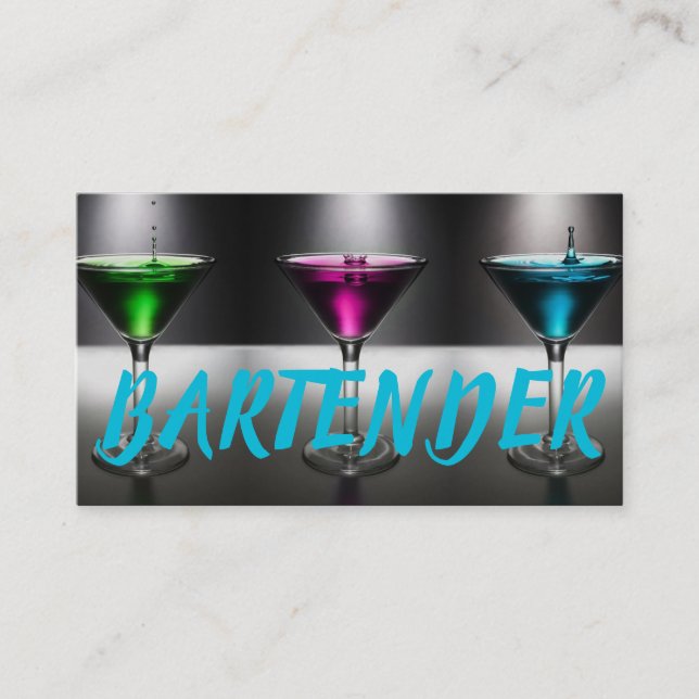 Carte de visite de barman moderne (Devant)