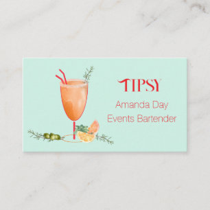Carte de visite de barman pour cocktail à l'aquare