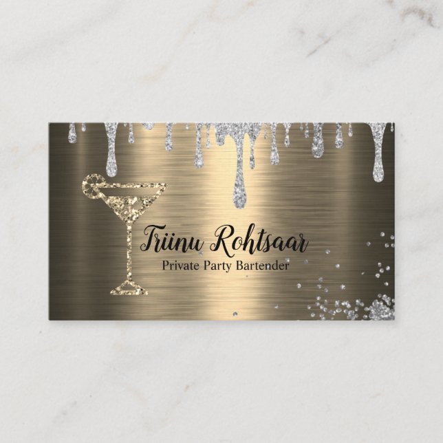 Carte de visite de barman pour soirée privée (Devant)